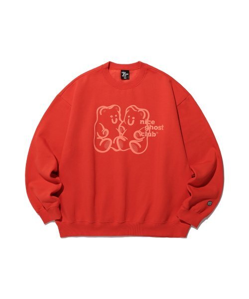 NICE GHOST CLUB(ナイスゴーストクラブ)の「GUMMY BEAR & LOGO SWEATSHIRTS_ORANGE(NG2DFUM440A)(スウェット・レディース・その他・M/L/S)」の1枚目の写真