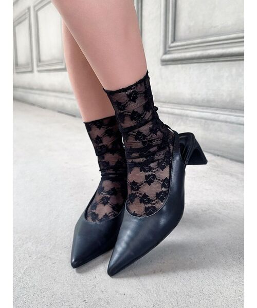 RESEXXY（リゼクシー）の「レースショートソックス（ソックス/靴下・レディース・ブラック/アイボリー・FREE）」の3枚目の写真