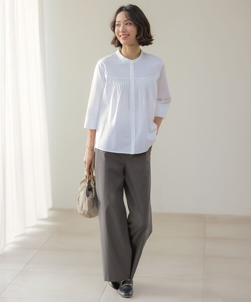 J.PRESS Ladies(J.プレス レディス)の「【WEB限定・人気素材・セットアップ対応】セルロースリネンストレッチ ワイドストレート パンツ(その他パンツ・レディース・グレー系/ローズ系/ライトグレー系/ベージュ系/ネイビー系・XS/S)」の15枚目の写真