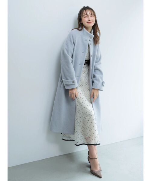 dazzlin（ダズリン）の「【藤井サチコラボ】スタンドウールライクコート（その他アウター・レディース・アイボリー/ブルー/ピンク・SMALL/MEDIUM）」の2枚目の写真