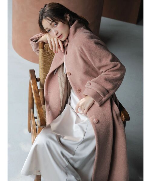 dazzlin（ダズリン）の「【藤井サチコラボ】スタンドウールライクコート（その他アウター・レディース・アイボリー/ブルー/ピンク・SMALL/MEDIUM）」の4枚目の写真