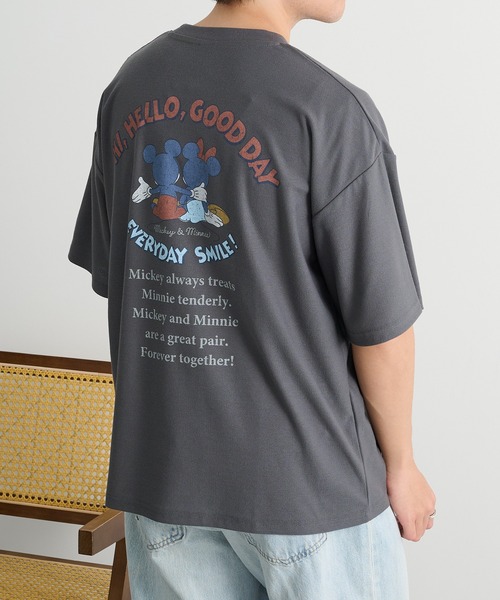 Disney(ディズニー)の「【Disney】ミッキー&ミニー プリントTシャツ 吸汗速乾/イージーケア COOLMAX 6277-6804 MNY(Tシャツ/カットソー・メンズ・ベージュ/ブラック・L/2L/M)」の12枚目の写真
