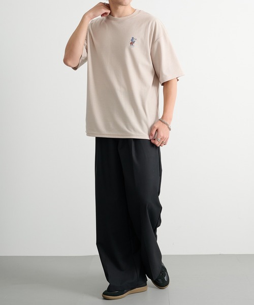 Disney(ディズニー)の「【Disney】ミッキー&ミニー プリントTシャツ 吸汗速乾/イージーケア COOLMAX 6277-6804 MNY(Tシャツ/カットソー・メンズ・ベージュ/ブラック・L/2L/M)」の9枚目の写真