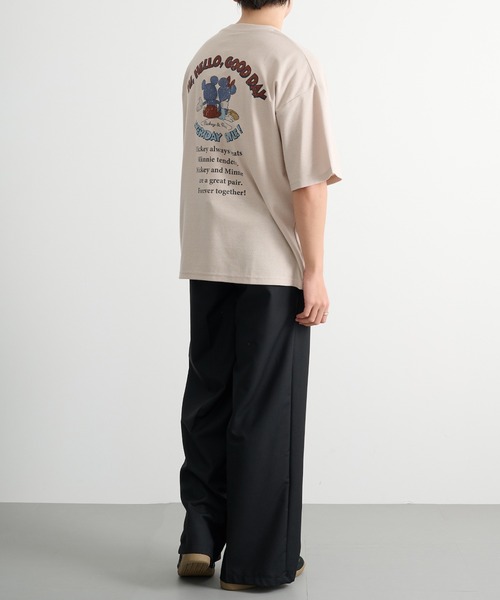 Disney(ディズニー)の「【Disney】ミッキー&ミニー プリントTシャツ 吸汗速乾/イージーケア COOLMAX 6277-6804 MNY(Tシャツ/カットソー・メンズ・ベージュ/ブラック・L/2L/M)」の10枚目の写真