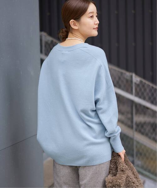 IENA(イエナ)の「《追加5》Fineニュージーウール ニュアンス Vプルオーバー(ニット/セーター・レディース・スカイブルー/ホワイト・FREE)」の5枚目の写真