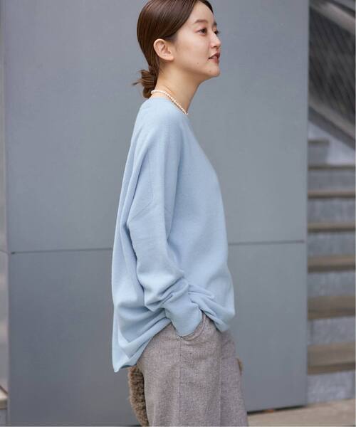 IENA(イエナ)の「《追加5》Fineニュージーウール ニュアンス Vプルオーバー(ニット/セーター・レディース・スカイブルー/ホワイト・FREE)」の6枚目の写真