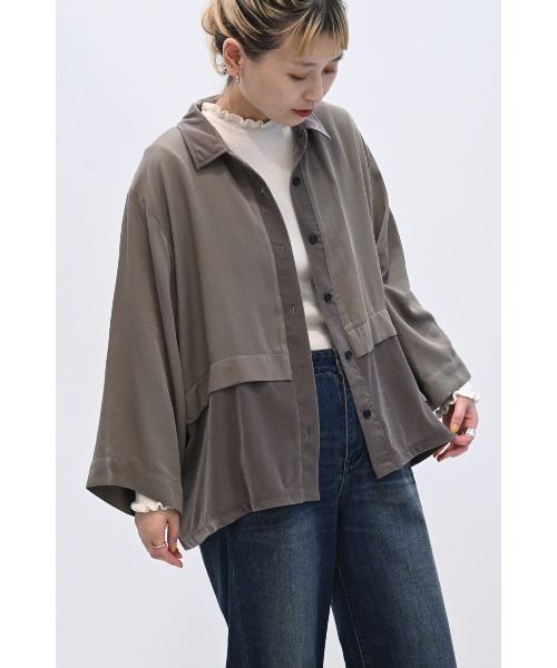 HEART MARKET(ハートマーケット)の「もちもち衿フリルリブニットプルオーバー(Tシャツ/カットソー・レディース・グレー/スミクロ/ホワイト/ブラック系その他・FREE)」の11枚目の写真