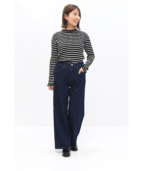 HEART MARKET(ハートマーケット)の「もちもち衿フリルリブニットプルオーバー(Tシャツ/カットソー・レディース・グレー/スミクロ/ホワイト/ブラック系その他・FREE)」の12枚目の写真