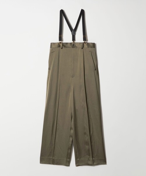 conte(コンテ)の「<conte>サテン サスペンダー ワイドパンツ(その他パンツ・レディース・ブラック/オリーブ・38/36)」の2枚目の写真