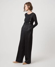 conte（コンテ）の「<conte>サテン サスペンダー ワイドパンツ（その他パンツ）」