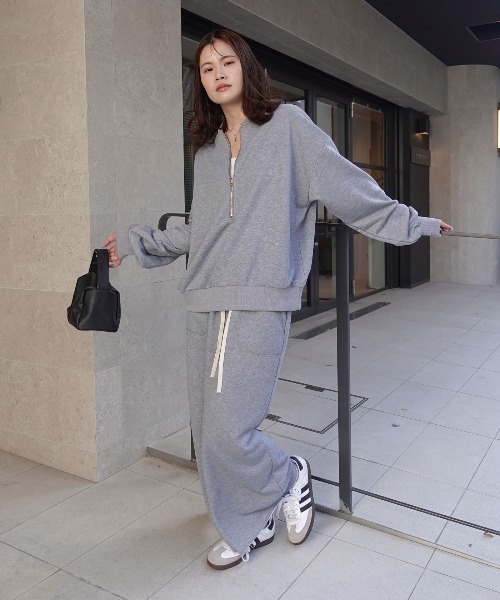 CORNERS（コーナーズ）の「スウェットタイトロングスカート【セットアップ可能】（スカート・レディース・グレー/ブラック/オートミール・M）」の9枚目の写真