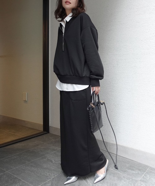 CORNERS（コーナーズ）の「スウェットタイトロングスカート【セットアップ可能】（スカート・レディース・グレー/ブラック/オートミール・M）」の22枚目の写真