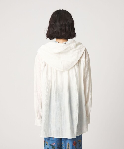 CITEN(シテン)の「<CITEN>シアーフードシャツ(シャツ/ブラウス・レディース・ブラック/イエロー/ホワイト・FREE)」の13枚目の写真