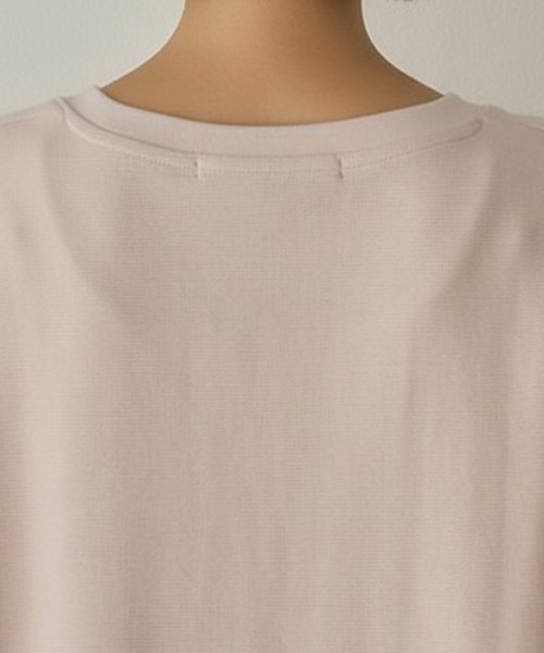 Cinderella（シンデレラ）の「リップルダブルフェイスシルエットプルオーバー ボックスシルエット 裾スリット ストレスフリー トップス カジュアル レディース プルオーバー ミドル丈 春 秋 冬 あたたかい きれいめ かわいい ゆったり（Tシャツ/カットソー・レディース・ブラック/グレー/ピンク/ホワイト/ブラウン・FREE）」の20枚目の写真