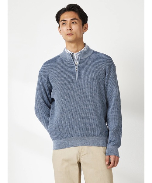 McGREGOR（マックレガー）の「ハーフジップメランジニット（ニット/セーター・メンズ・サンドグレー/ブルー系その他・M/L）」の2枚目の写真
