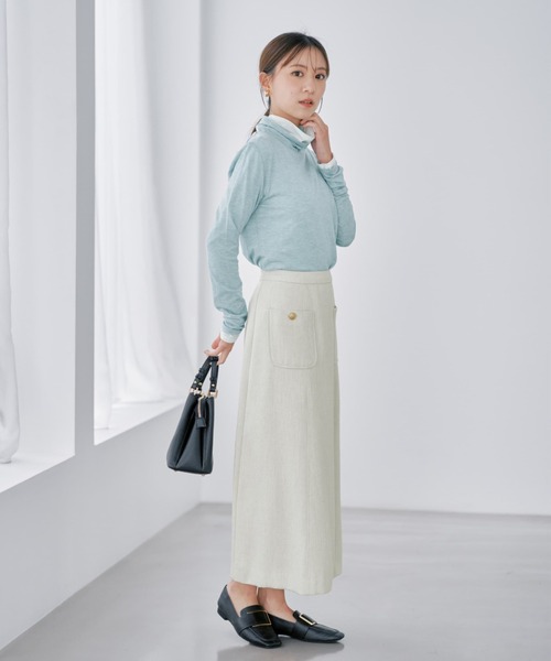 COHINA（コヒナ）の「シルキータッチハイネックカットソー 【低身長・小柄女性】（Tシャツ/カットソー・レディース・ブラック/ブルー/ホワイト・ONE SIZE）」の22枚目の写真