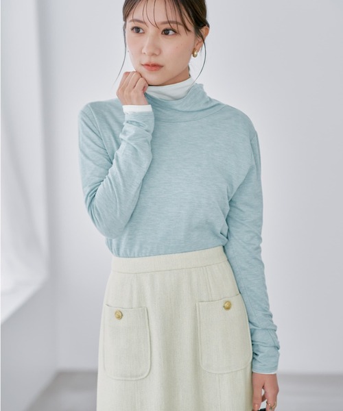COHINA（コヒナ）の「シルキータッチハイネックカットソー 【低身長・小柄女性】（Tシャツ/カットソー・レディース・ブラック/ブルー/ホワイト・ONE SIZE）」の19枚目の写真