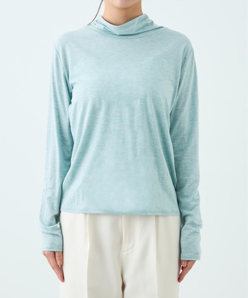 COHINA（コヒナ）の「シルキータッチハイネックカットソー 【低身長・小柄女性】（Tシャツ/カットソー・レディース・ブラック/ブルー/ホワイト・ONE SIZE）」の10枚目の写真