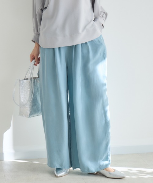 KATHARINE ROSS(キャサリンロス)の「【KATHARINE ROSS】とろみキュプラタックパンツ(その他パンツ・レディース・カーキ/ライトブルー/オレンジ・FREE)」の3枚目の写真