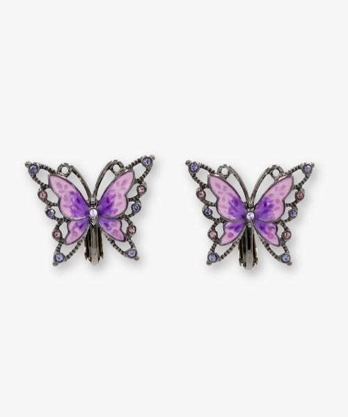 ANNA SUI(アナスイ)の「蝶モチーフ イヤリング(イヤリング・レディース・パープル・FREE)」の1枚目の写真