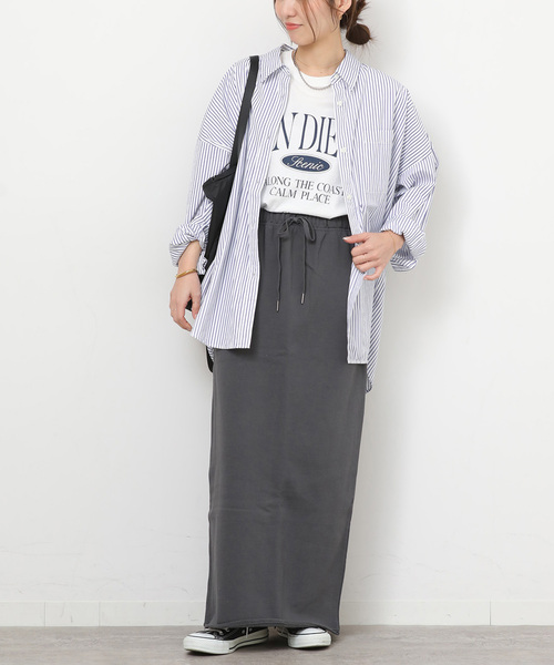 JOURNAL STANDARD relume（ジャーナルスタンダード　レリューム）の「コンパクトコットンストライプビッグシャツ（シャツ/ブラウス・レディース・ホワイト/サックスブルー/ベージュ系その他/ホワイト系その他・FREE）」の12枚目の写真