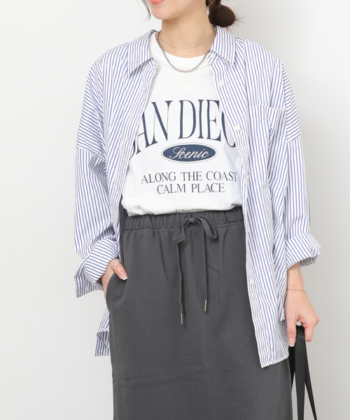 JOURNAL STANDARD relume（ジャーナルスタンダード　レリューム）の「コンパクトコットンストライプビッグシャツ（シャツ/ブラウス・レディース・ホワイト/サックスブルー/ベージュ系その他/ホワイト系その他・FREE）」の15枚目の写真