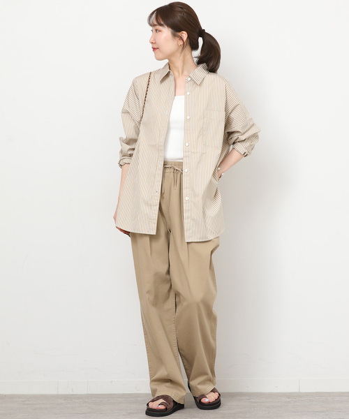 JOURNAL STANDARD relume（ジャーナルスタンダード　レリューム）の「コンパクトコットンストライプビッグシャツ（シャツ/ブラウス・レディース・ホワイト/サックスブルー/ベージュ系その他/ホワイト系その他・FREE）」の19枚目の写真