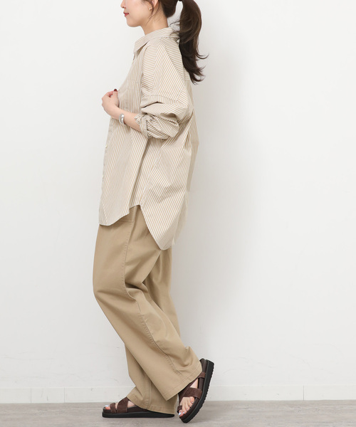 JOURNAL STANDARD relume（ジャーナルスタンダード　レリューム）の「コンパクトコットンストライプビッグシャツ（シャツ/ブラウス・レディース・ホワイト/サックスブルー/ベージュ系その他/ホワイト系その他・FREE）」の20枚目の写真