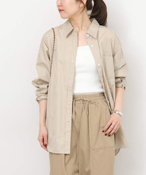 JOURNAL STANDARD relume（ジャーナルスタンダード　レリューム）の「コンパクトコットンストライプビッグシャツ（シャツ/ブラウス・レディース・ホワイト/サックスブルー/ベージュ系その他/ホワイト系その他・FREE）」の22枚目の写真