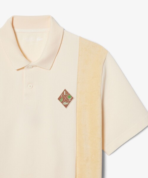 LACOSTE（ラコステ）の「サイドパネルパイル地切り替えゴルフポロシャツ（ポロシャツ・メンズ・グリーン/ベージュ・3/4/5）」の6枚目の写真