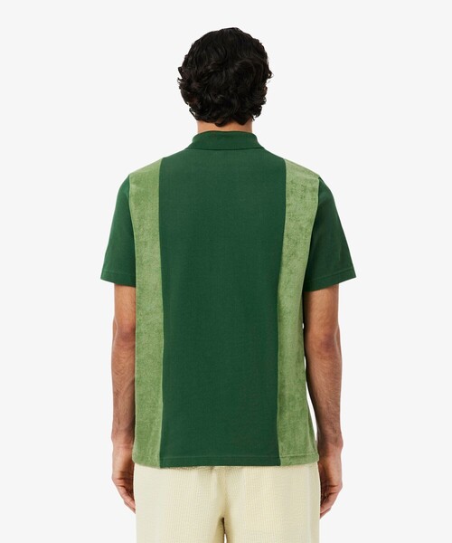 LACOSTE（ラコステ）の「サイドパネルパイル地切り替えゴルフポロシャツ（ポロシャツ・メンズ・グリーン/ベージュ・3/4/5）」の11枚目の写真