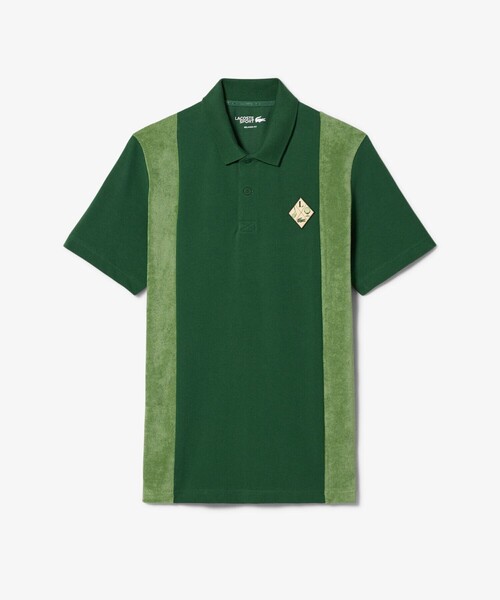 LACOSTE（ラコステ）の「サイドパネルパイル地切り替えゴルフポロシャツ（ポロシャツ・メンズ・グリーン/ベージュ・3/4/5）」の12枚目の写真