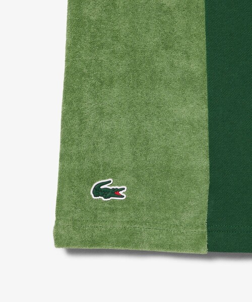LACOSTE（ラコステ）の「サイドパネルパイル地切り替えゴルフポロシャツ（ポロシャツ・メンズ・グリーン/ベージュ・3/4/5）」の14枚目の写真
