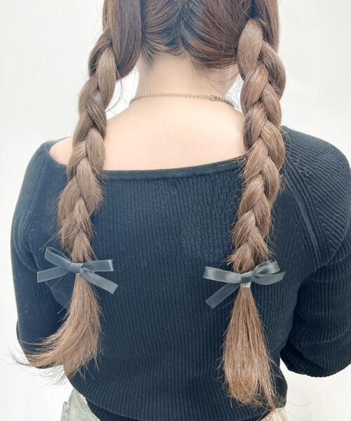 WEGO(ウィゴー)の「WEGO/【2点セット】ナローリボンクリップ(バレッタ/ヘアクリップ・レディース・サックスブルー/ライトピンク/ブラック/オフホワイト/レッド・FREE)」の6枚目の写真