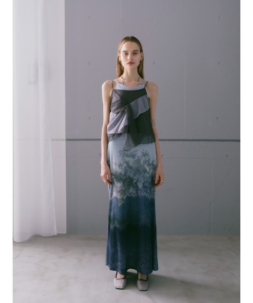 sahara(サハラ)の「Bi-color Ruffle Sheer Camisole/バイカラーラッフルシアーキャミソール(キャミソール・レディース・ブラック/ブルーグレー/ブラウン・FREE)」の10枚目の写真
