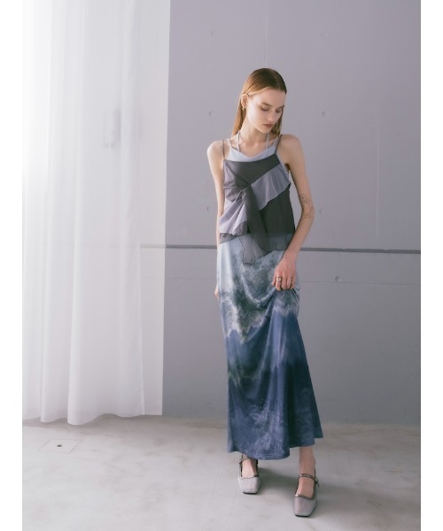 sahara(サハラ)の「Bi-color Ruffle Sheer Camisole/バイカラーラッフルシアーキャミソール(キャミソール・レディース・ブラック/ブルーグレー/ブラウン・FREE)」の11枚目の写真