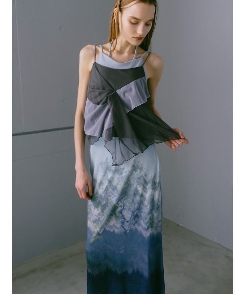 sahara(サハラ)の「Bi-color Ruffle Sheer Camisole/バイカラーラッフルシアーキャミソール(キャミソール・レディース・ブラック/ブルーグレー/ブラウン・FREE)」の17枚目の写真