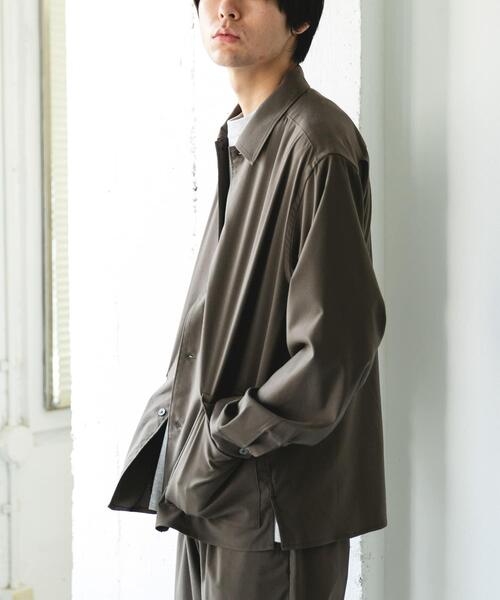 URBAN RESEARCH DOORS（アーバンリサーチドアーズ）の「ウールライクシャツジャケット（その他アウター・メンズ・グレー系その他/ブラウン/ライトグレー・MEDIUM/LARGE）」の19枚目の写真