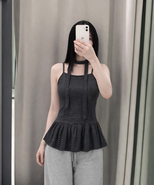 CATTLINE(カトリン)の「ヒップstストライプスリーブレス(Tシャツ/カットソー・レディース・ブラック・FREE)」の12枚目の写真