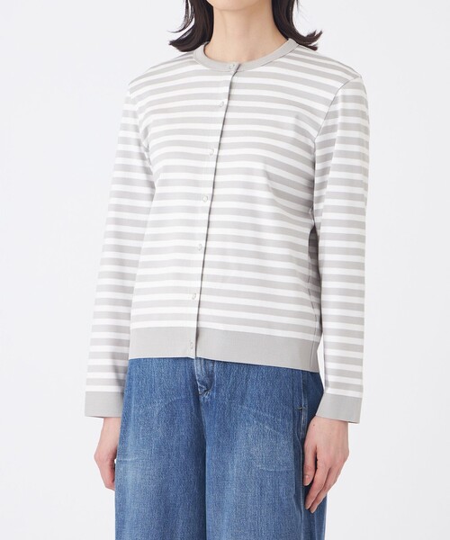 TRANS WORK(トランスワーク)の「【ウォッシャブル】セーターマシンカーディガン(Tシャツ/カットソー・レディース・オフホワイト/グレー系その他/ブラウン・40/38)」の8枚目の写真