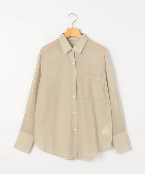 NOLLEY’S Sophi(ノーリーズソフィ)の「ウォッシャブルシアーオーガンジー2WAYシャツ(シャツ/ブラウス・レディース・サックスブルー/オレンジ/ベージュ/ホワイト・36/38)」の9枚目の写真