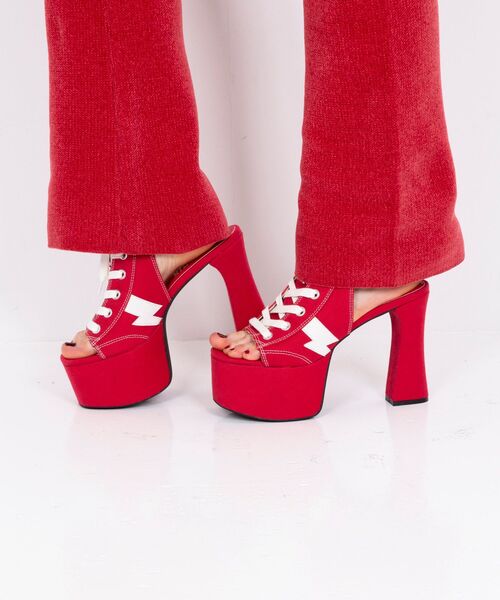 HYSTERIC GLAMOUR（ヒステリックグラマー）の「スニーカーヒールサンダル（サンダル・レディース・ブラック/レッド・24cm/23cm/25cm）」の6枚目の写真