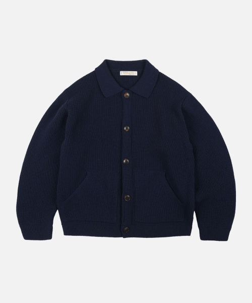 ULTRA HEAVYWEIGHT COLLAR CARDIGAN _ NAVY