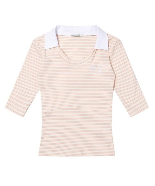 Ada.(エイダ)の「◇FANCYCLUB◇ブランド直輸入正規品/ソフト ファンシー カラー トップ SOFT FANCY COLLAR TOP(ポロシャツ・レディース・ピンク/ブルー/ブラック・FREE)」の5枚目の写真