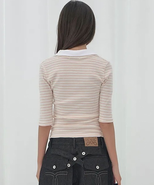 Ada.(エイダ)の「◇FANCYCLUB◇ブランド直輸入正規品/ソフト ファンシー カラー トップ SOFT FANCY COLLAR TOP(ポロシャツ・レディース・ピンク/ブルー/ブラック・FREE)」の21枚目の写真