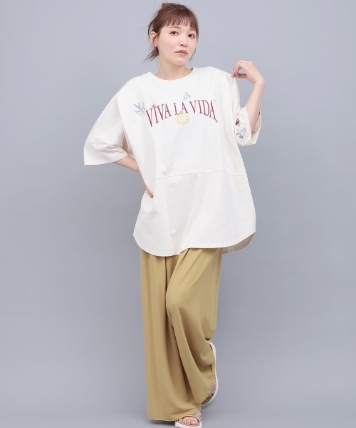 チチカカ(チチカカ)の「ミラグロ刺繍チュニックTシャツ(Tシャツ/カットソー・レディース・オレンジ/ブラック/アイボリー/グリーン・FREE)」の6枚目の写真