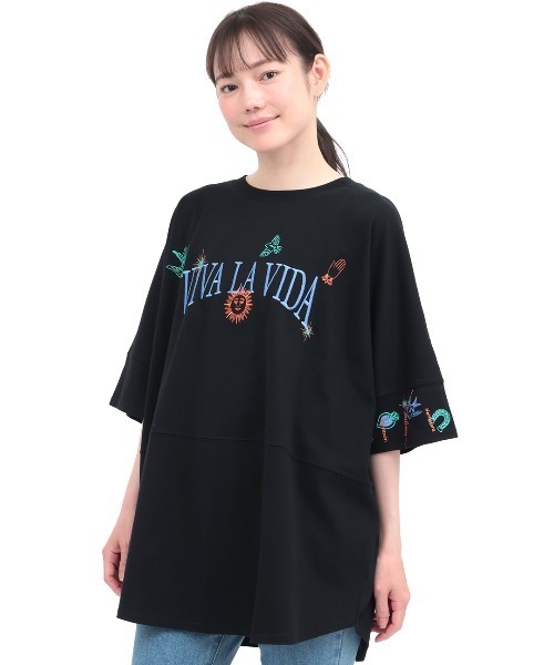 チチカカ(チチカカ)の「ミラグロ刺繍チュニックTシャツ(Tシャツ/カットソー・レディース・オレンジ/ブラック/アイボリー/グリーン・FREE)」の9枚目の写真