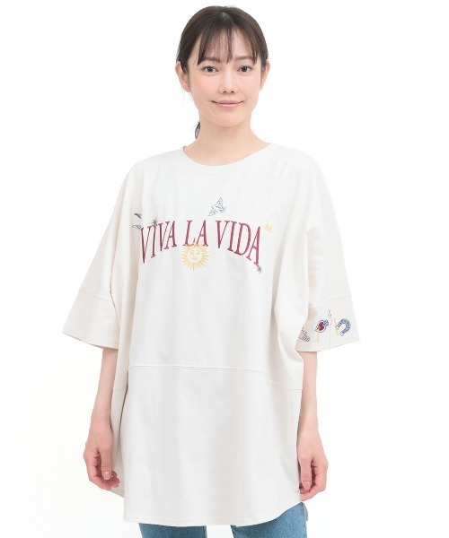 チチカカ(チチカカ)の「ミラグロ刺繍チュニックTシャツ(Tシャツ/カットソー・レディース・オレンジ/ブラック/アイボリー/グリーン・FREE)」の10枚目の写真