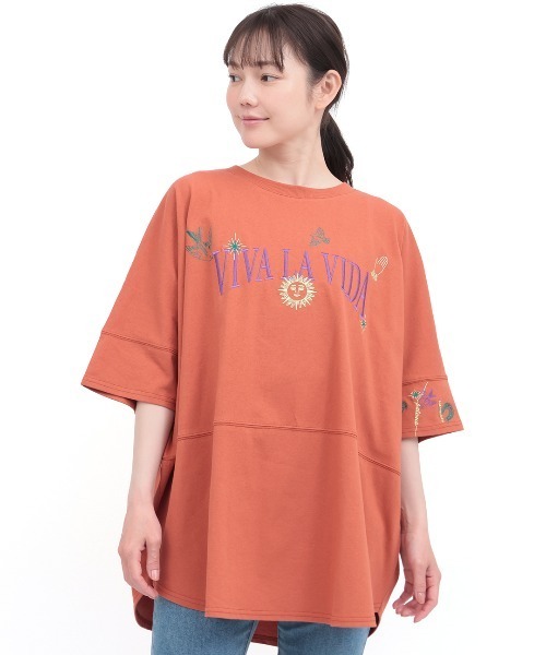 チチカカ(チチカカ)の「ミラグロ刺繍チュニックTシャツ(Tシャツ/カットソー・レディース・オレンジ/ブラック/アイボリー/グリーン・FREE)」の12枚目の写真