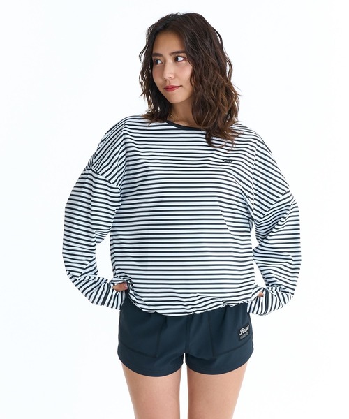 ROXY(ロキシー)の「ROXY ウィメンズ LUMINA 長袖ラッシュガード 【2026年春夏モデル】/ロキシープルオーバーラッシュガード(水着)(ラッシュガード・レディース・ブラック系その他/ベージュ/ホワイト系その他/ホワイト/ブラック・LARGE/SMALL/MEDIUM)」の4枚目の写真
